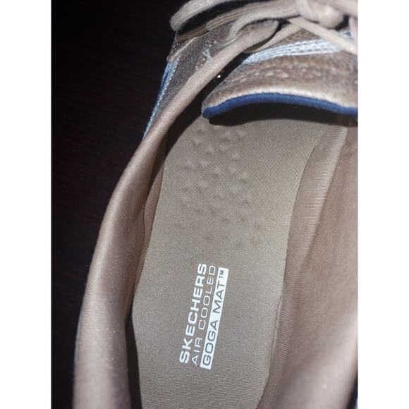 Skechers Women's Boat Shoes 9.5 On the Go Walk Flex Embark Goga Mat Lace Up Navy - Picture 8 of 14